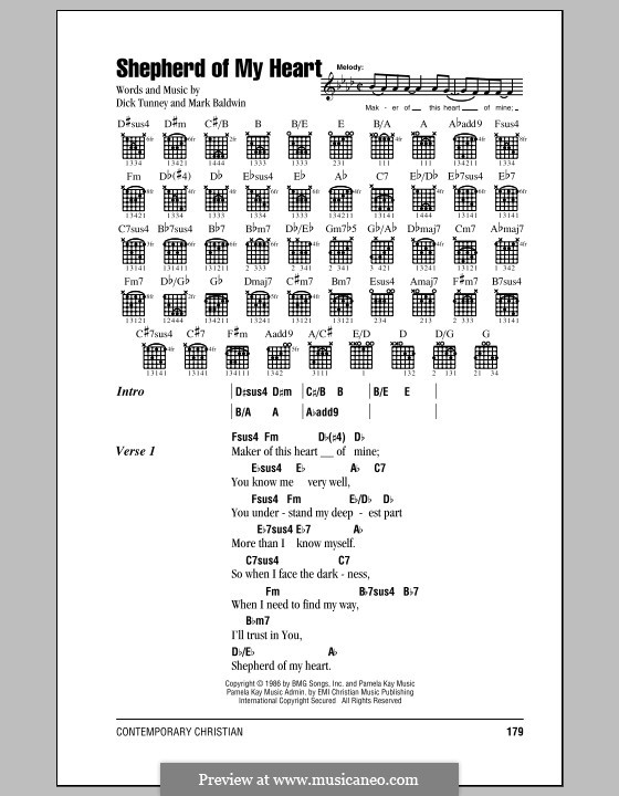 Shepherd of My Heart (Sandi Patty): Text und Akkorde by Dick Tunney, Mark Baldwin