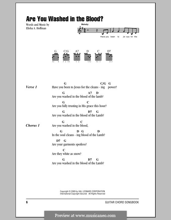 Are You Washed in the Blood?: Texte und Akkorde by Elisha Albright Hoffman