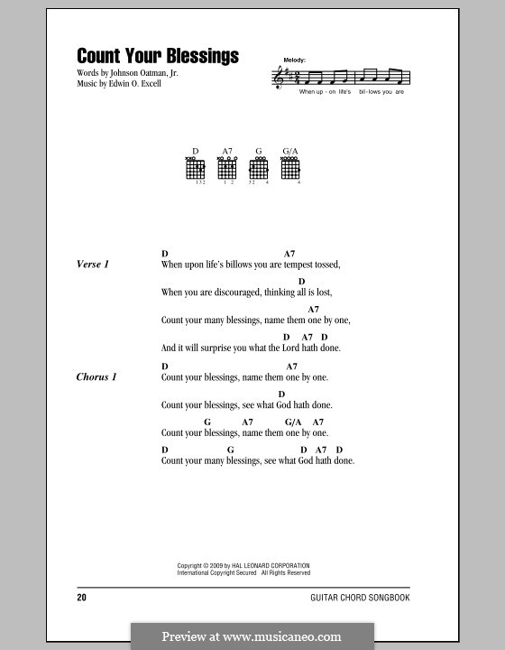 Count Your Blessings: Text und Akkorde by Edwin Othello Excell