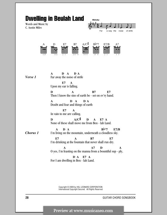 Dwelling in Beulah Land: Texte und Akkorde by Charles Austin Miles