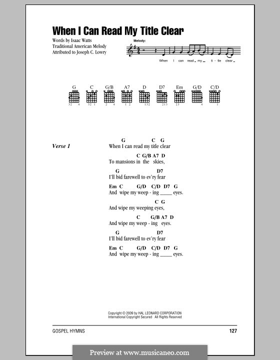 When I Can Read My Title Clear: Text und Akkorde by folklore