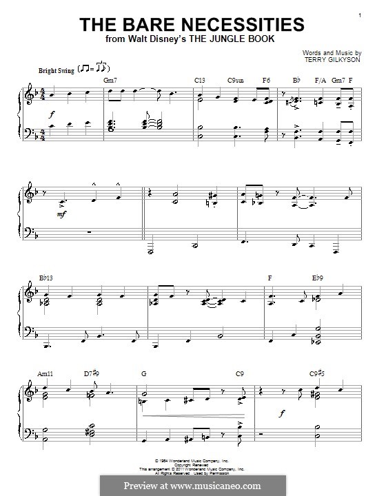 Piano version: Jazz version by Terry Gilkyson