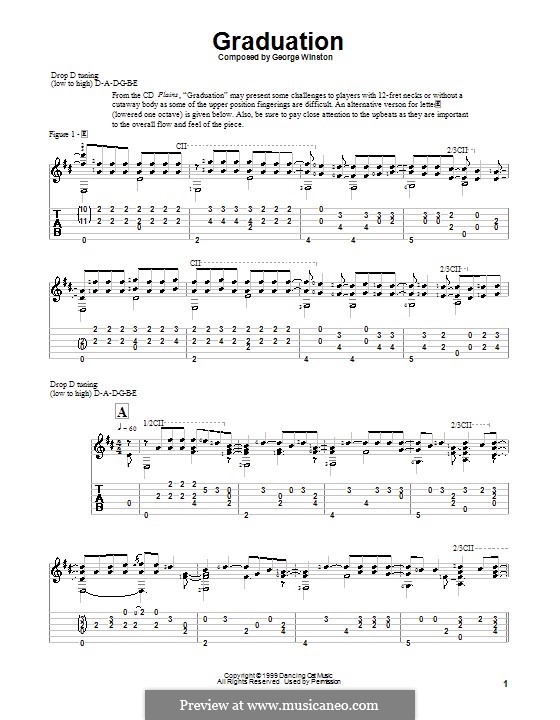 Graduation: Für Gitarre mit Tab by George Winston