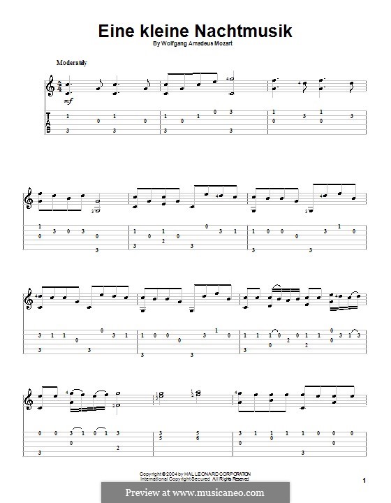Allegro: Für Gitarre by Wolfgang Amadeus Mozart