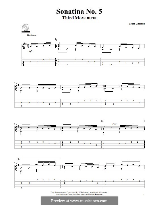 Sonatine Nr.5: Für Gitarre by Muzio Clementi