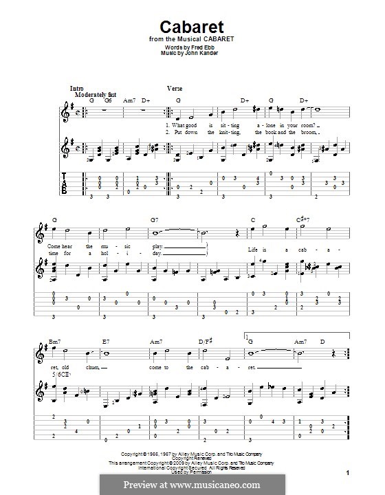 Cabaret (Liza Minnelli): Für Gitarre by John Kander