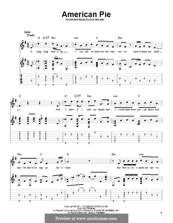 American Pie (Madonna): Für Gitarre mit Tabulatur by Don McLean