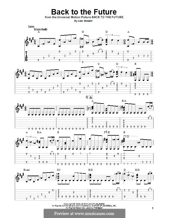 Back to the Future (Theme): Für Gitarre mit Tab by Alan Silvestri