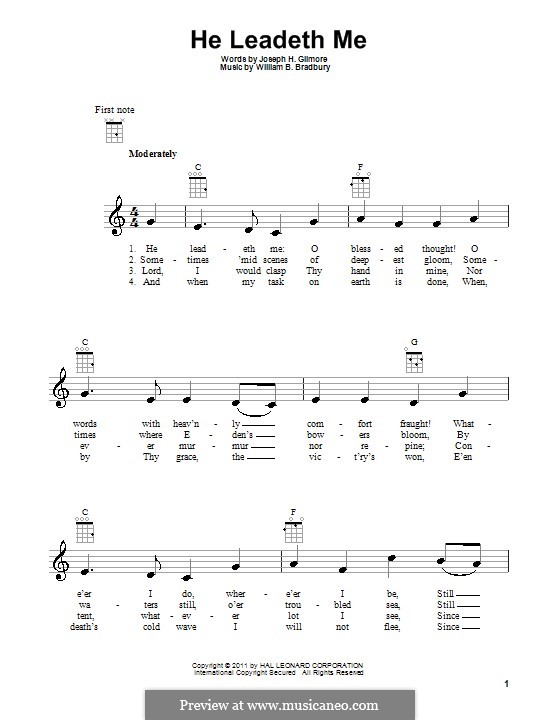 He Leadeth Me: Für Ukulele by William Batchelder Bradbury