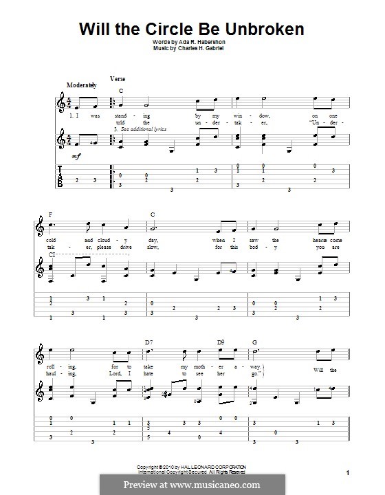 Will the Circle Be Unbroken: Für Gitarre mit Tabulatur by Charles Hutchinson Gabriel
