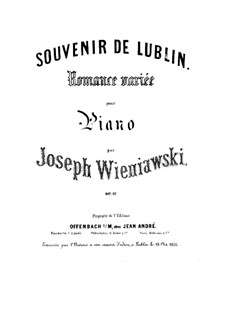 Souvenir de Lublin, Op.12: Für Klavier by Józef Wieniawski