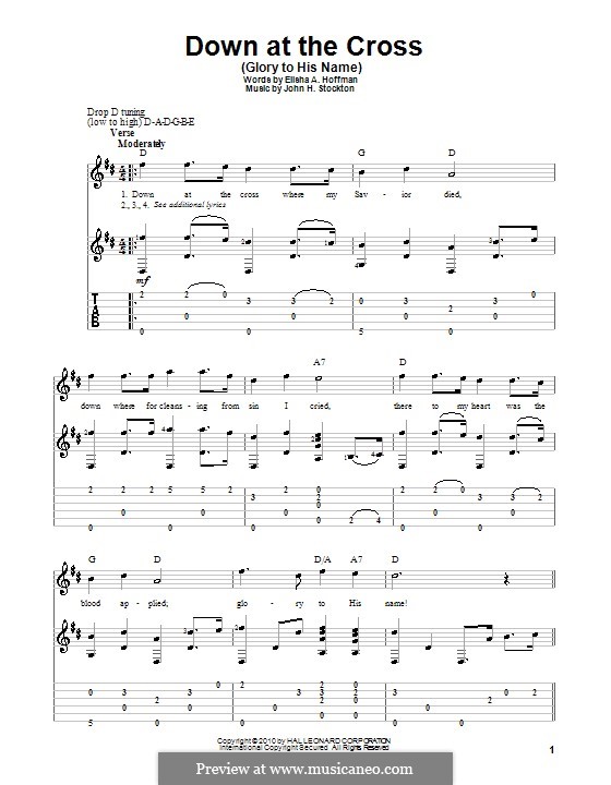 Down at the Cross (Glory to His Name): Für Gitarre mit Tabulatur by John H. Stockton