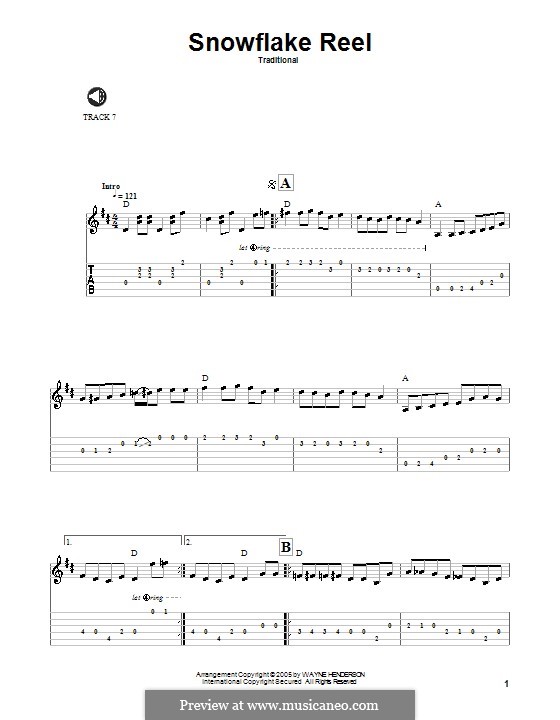 Snowflake Reel: Für Gitarre mit Tabulatur by folklore