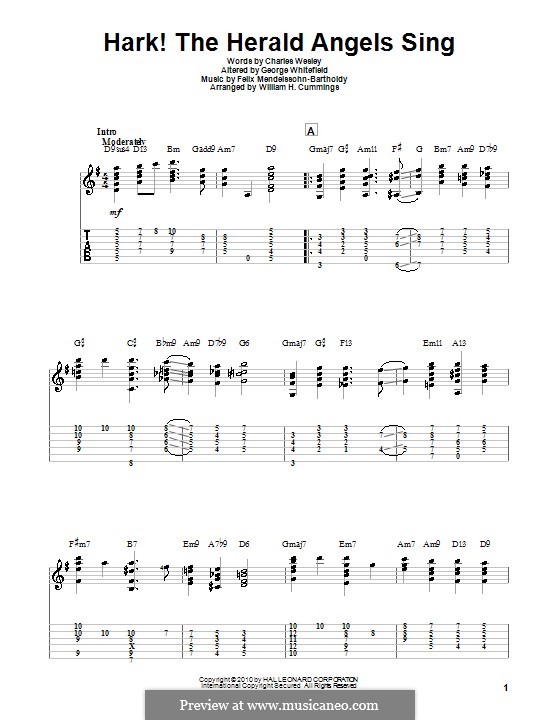 One instrument version: Gitarre by Felix Mendelssohn-Bartholdy