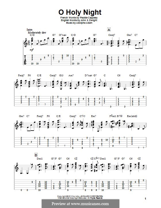 Vocal-instrumental version (Printable scores): Für Gitarre mit Tabulatur by Adolphe Adam