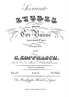 Soixante etudes pour cor-basse, Op.6: Livre I by Georg Kopprasch
