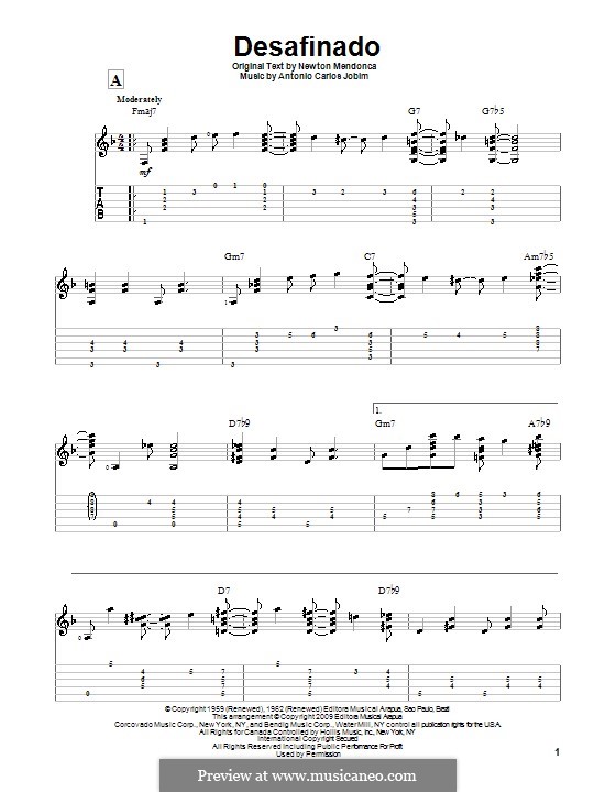 Desafinado (Slightly Out of Tune): Für Gitarre by Antonio Carlos Jobim