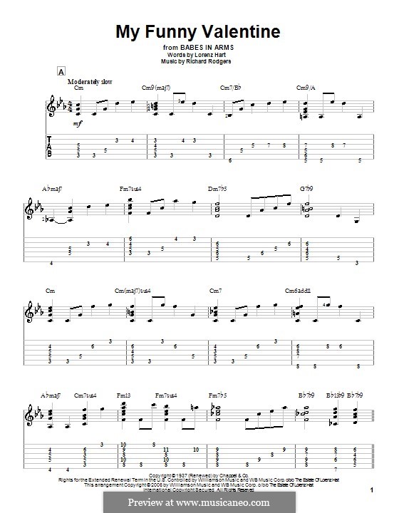 My Funny Valentine: Für Gitarre mit Tab by Richard Rodgers