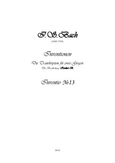 Nr.13 in a-moll, BWV 784: Für zwei Violinen, Partitur und Stimmen by Johann Sebastian Bach