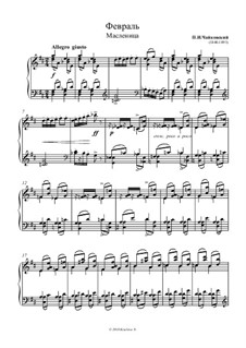 Nr.2 Februar (Karneval): Für Klavier (Noten von hohem Qualität) by Pjotr Tschaikowski