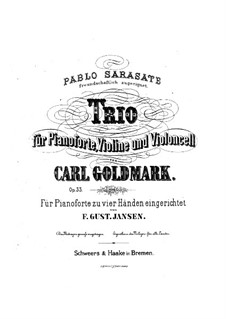 Klaviertrio in e-Moll, Op.33: Vollpartitur und Stimmen by Karl Goldmark