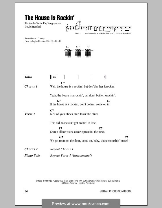The House Is Rockin' (Stevie Ray Vaughan): Text und Akkorde by Doyle Bramhall