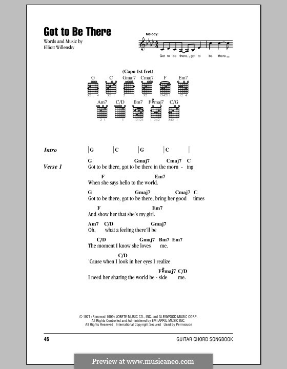 Got To Be There (Michael Jackson): Texte und Akkorde by Elliot Willensky