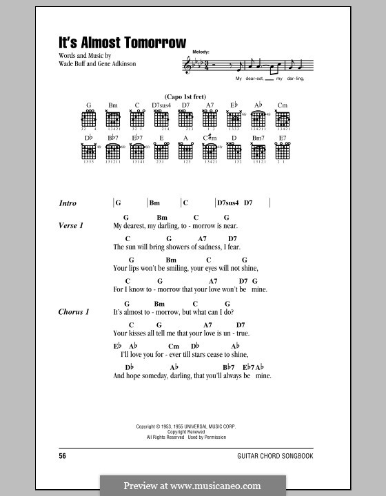 It's Almost Tomorrow: Texte und Akkorde by Gene Adkinson, Wade Buff