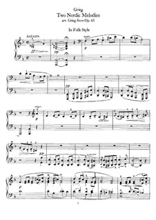Zwei nordische Melodien, Op.63: Für Klavier by Edvard Grieg