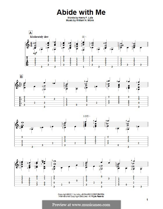 Abide with Me: Für Gitarre by William Henry Monk