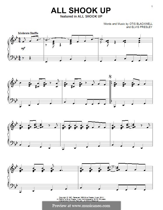 All Shook Up: Für Klavier by Elvis Presley, Otis Blackwell