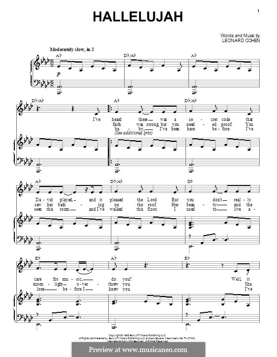 Vocal version: Für Stimme und Klavier by Leonard Cohen