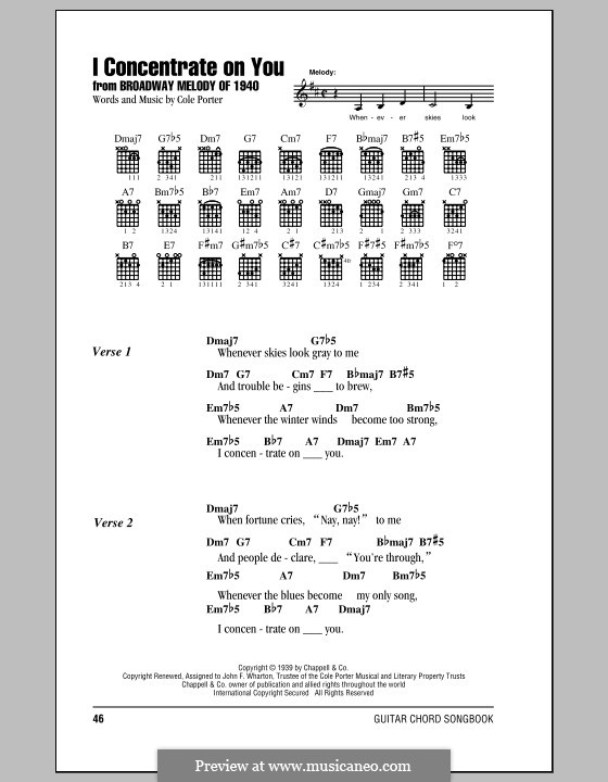 I Concentrate on You: Text und Akkorde by Cole Porter