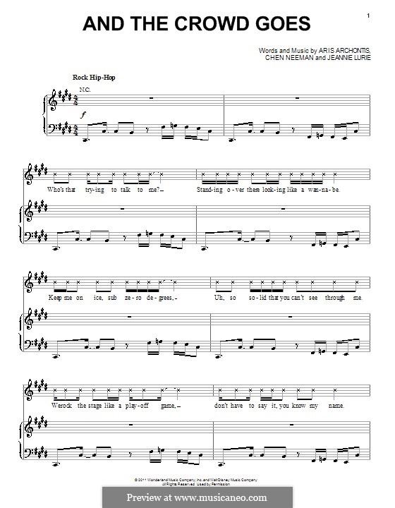And the Crowd Goes (Lemonade Mouth (Movie)): Für Stimme und Klavier (oder Gitarre) by Aris Archontis, Chen Neeman, Jeannie Lurie