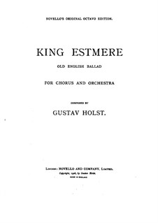 King Estmere, Op.17: Für Stimmen und Klavier by Gustav Holst