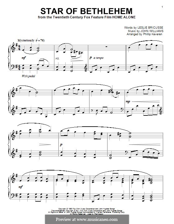 Star of Bethlehem (from Home Alone): Für Klavier by John Williams
