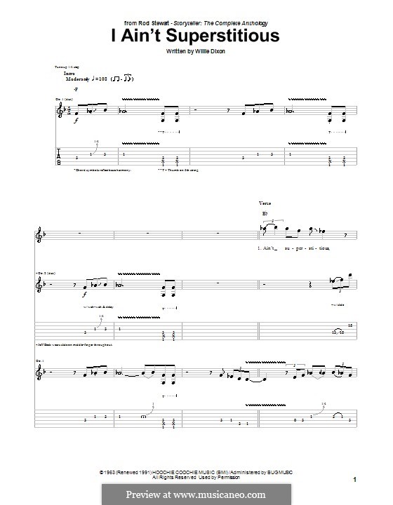 I Ain't Superstitious: Für Gitarre mit Tabulatur by Willie Dixon