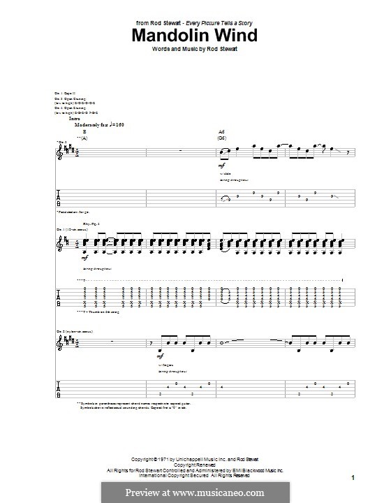 Mandolin Wind: Für Gitarre mit Tab by Rod Stewart