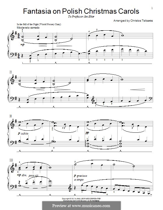 Fantasia on Polish Christmas Carols: Für Klavier by Christos Tsitsaros