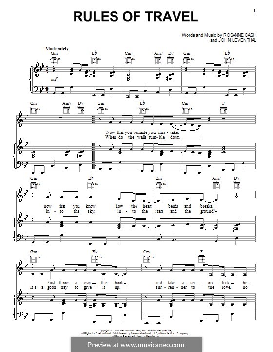 Rules of Travel: Für Stimme und Klavier (oder Gitarre) by John Leventhal