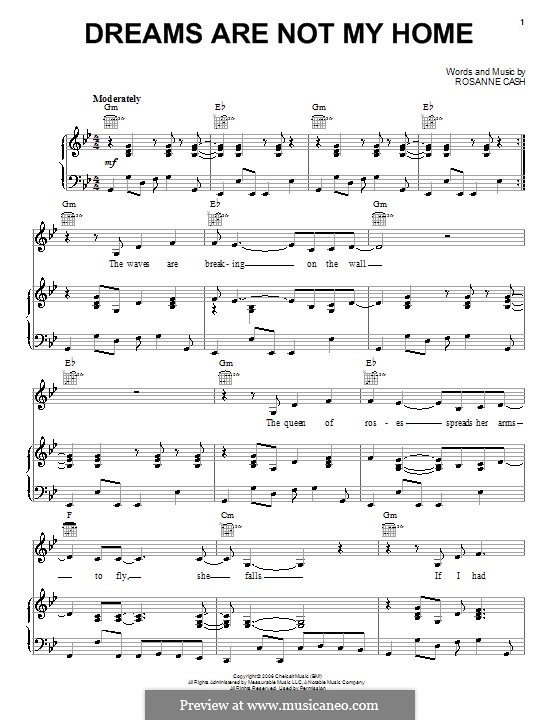 Dreams Are Not My Home: Für Stimme und Klavier (oder Gitarre) by Rosanne Cash