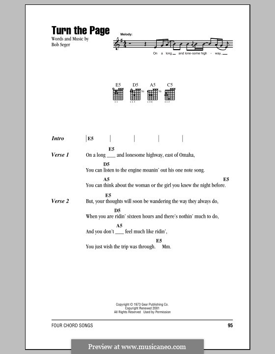 Turn the Page: Texte und Akkorde by Bob Seger