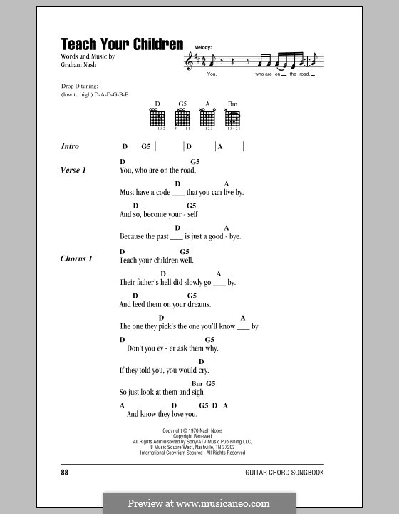 Teach Your Children (Crosby, Stills & Nash): Texte und Akkorde by Graham Nash