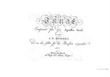 Tänze für den Apollo Saal: Heft Nr.4, Op.39 by Johann Nepomuk Hummel