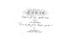 Tänze für den Apollo Saal: Heft Nr.5, Op.45 by Johann Nepomuk Hummel