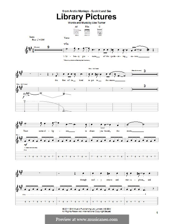 Library Pictures (Arctic Monkeys): Für Gitarre mit Tab by Alex Turner
