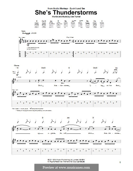 She's Thunderstorms (Arctic Monkeys): Für Gitarre mit Tab by Alex Turner