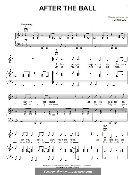 After the Ball: Für Stimme und Klavier (oder Gitarre) by Johnny Cash