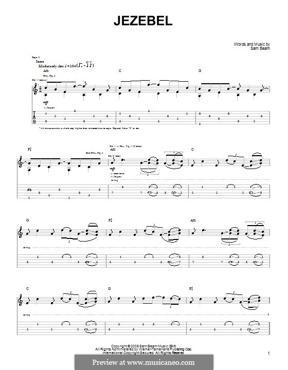 Jezebel (Iron & Wine) von S. Beam Noten auf MusicaNeo