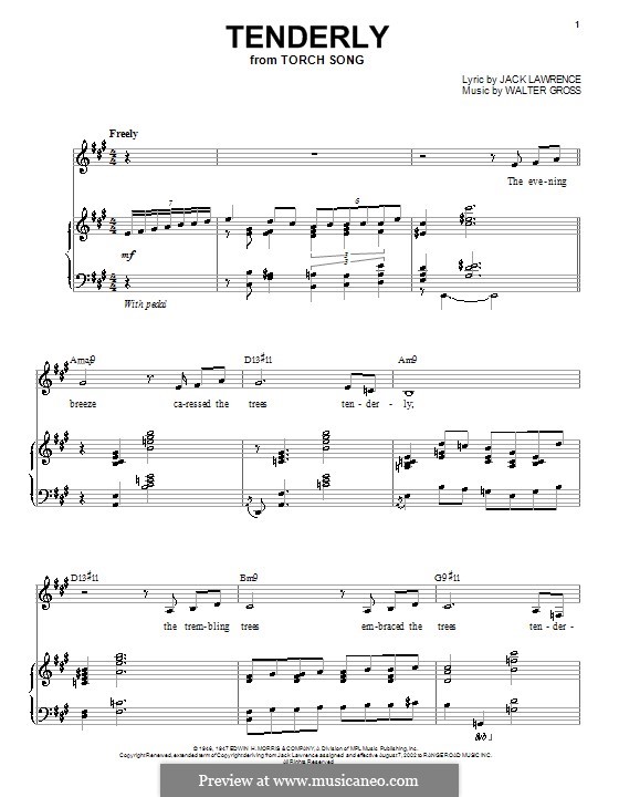 Tenderly: Für Stimme und Klavier by Walter Gross